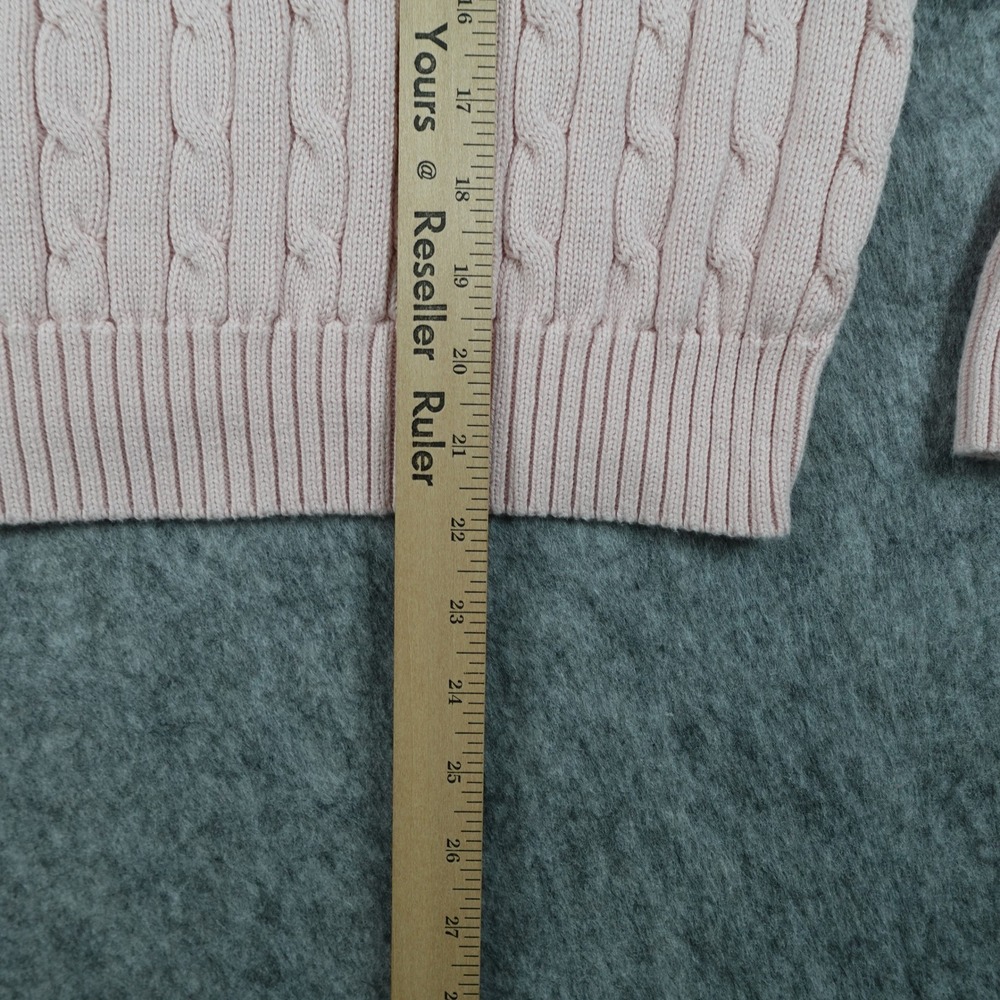 Polo Ralph Lauren Sweater Womens Large Pink Cable Knit Crewneck Long Sleeve - Picture 12 of 13